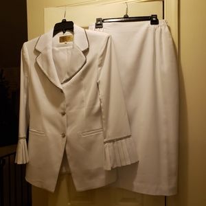 White Dateline Collection suit.